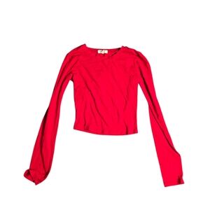 Heart & Hips Bold Red Long Sleeve Top Size: S